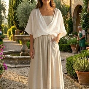 Stitch + Feather White Surplice Wrap Shrug Top Boho Gauze Sheer Mesh Fairy